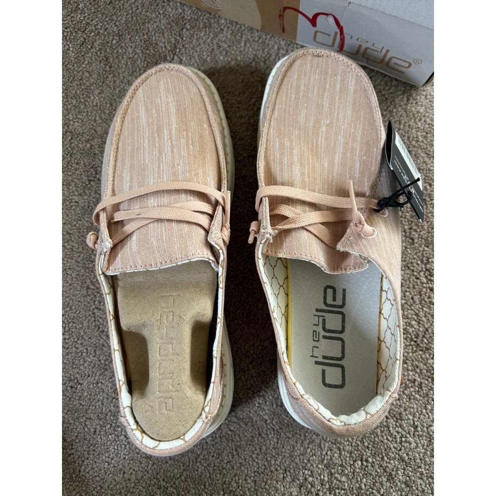Hey Dude Wendy Sparkling Rose Gold Women's Loafers Size 8 121415016 NIB - Picture 2 of 4